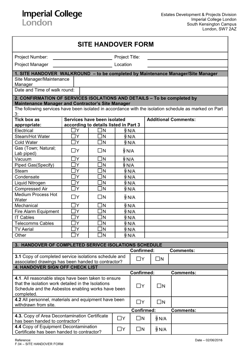 Original Copy of Form Should Be Retained in Construction H&S Site File