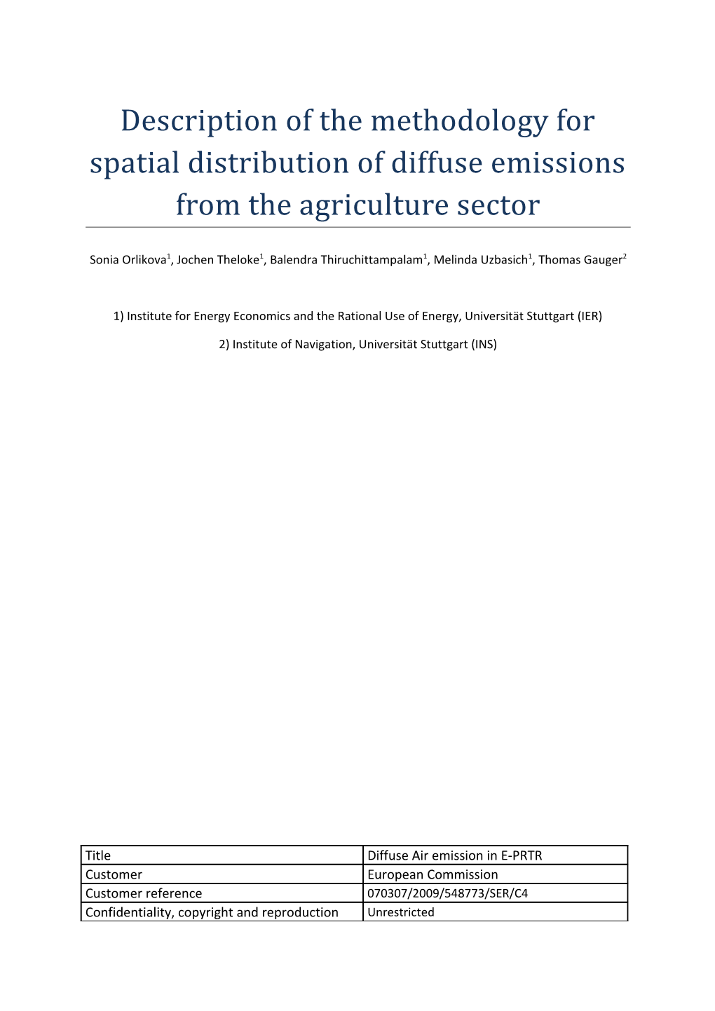 Description of the Methodology for Spatial Distribution of Diffuse Emissions from The