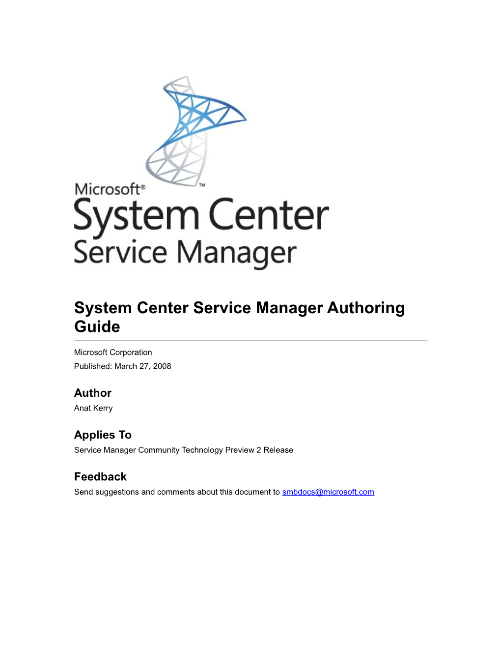 System Center Service Manager Authoring Guide