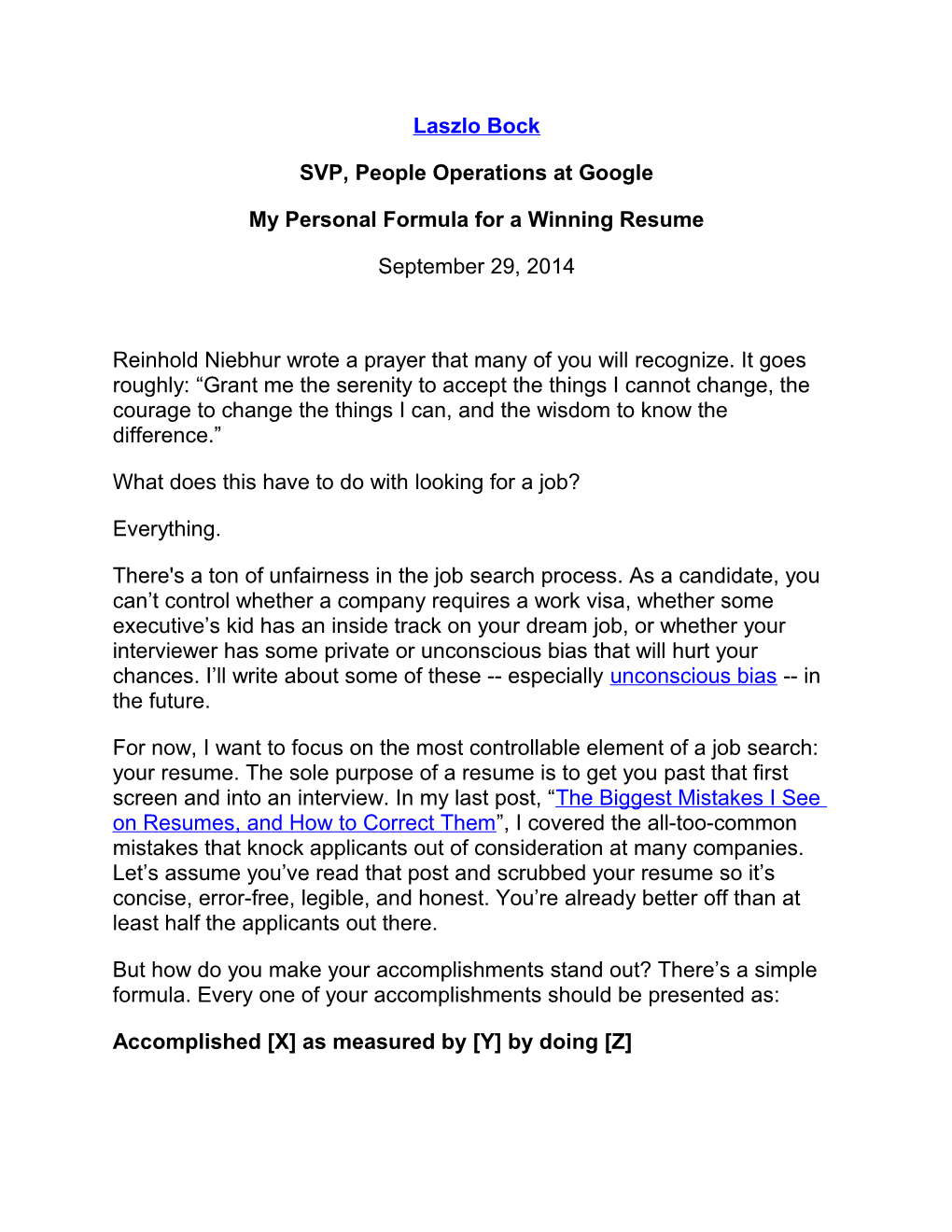 SVP, People Operations at Google