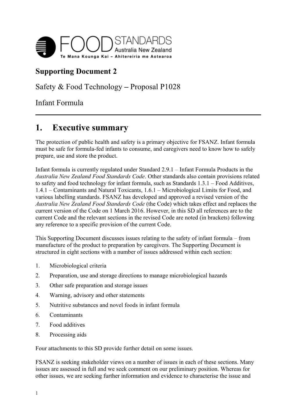 Safety & Food Technology Proposal P1028