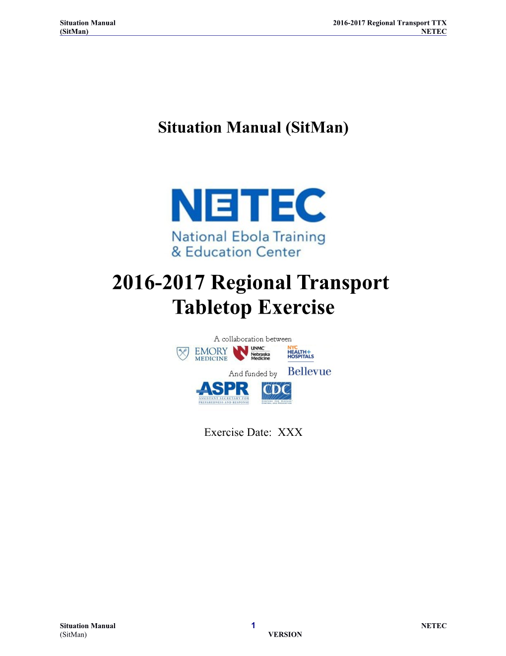 Situation Manual2016-2017Regional Transport TTX