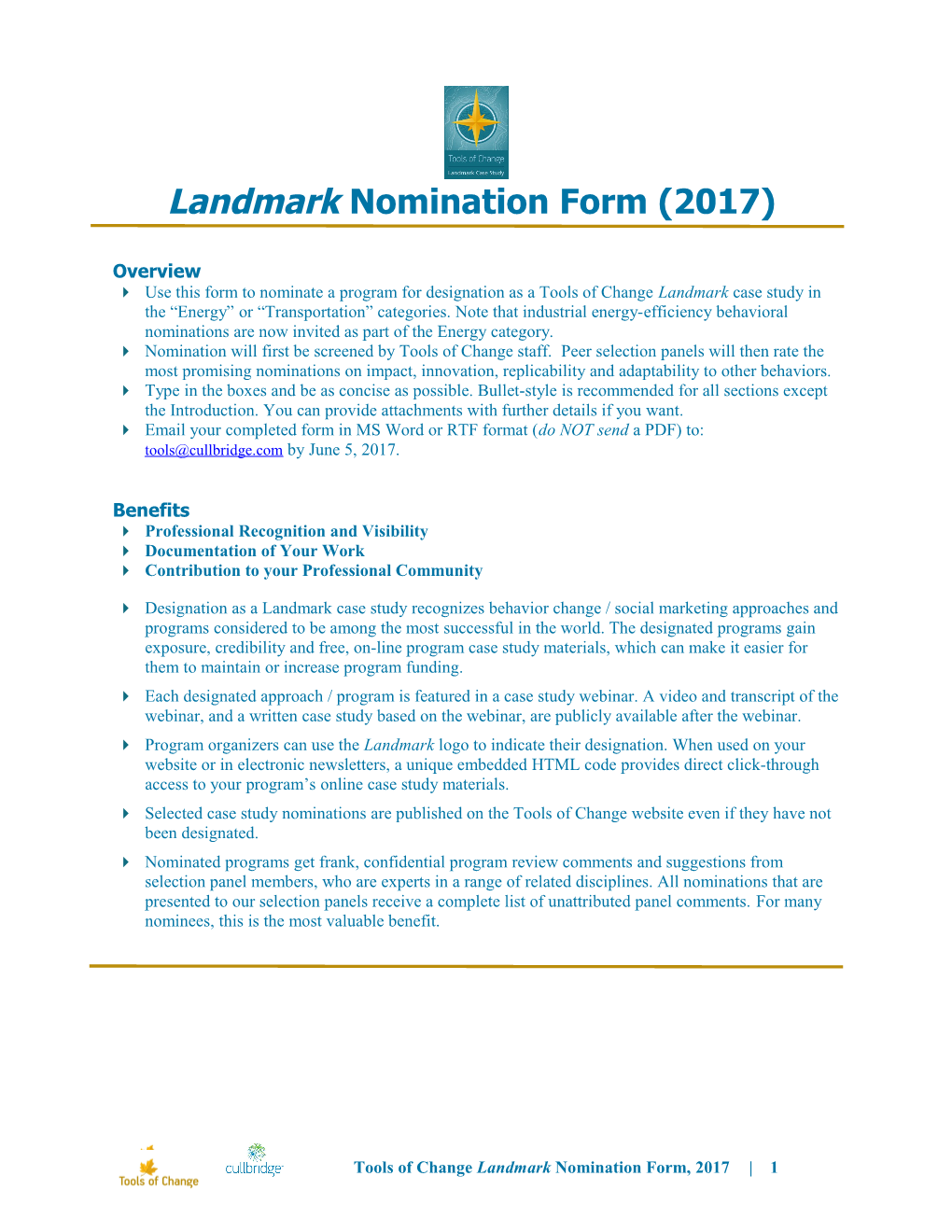 Landmarknomination Form (2017)