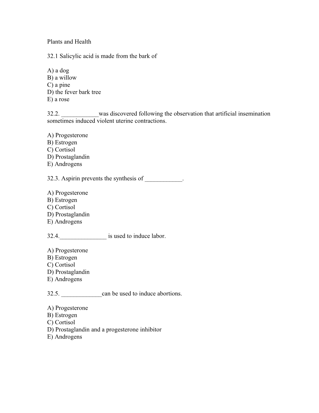 32.1 Salicylic Acid Is Made from the Bark Of