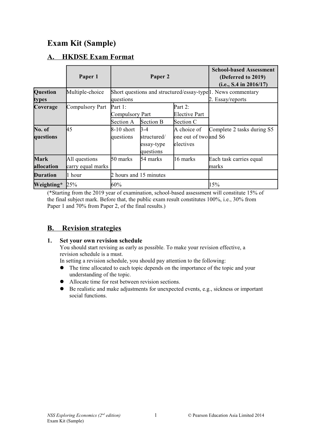 Exam Kit (Sample)