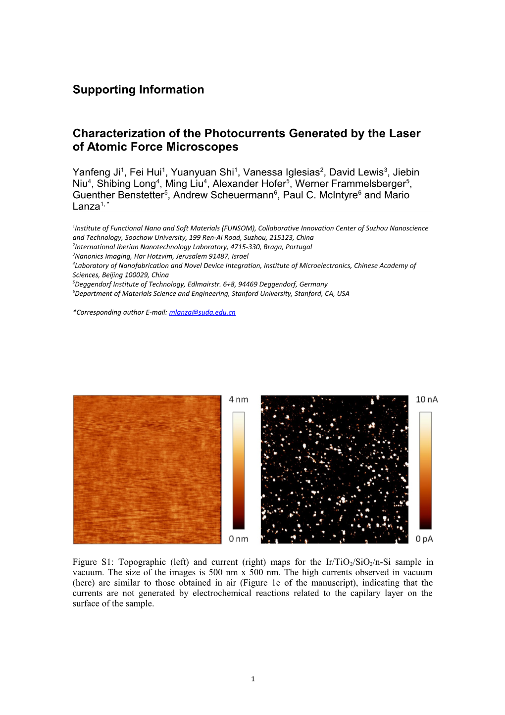 Characterization of the Photocurrents Generated by the Laser of Atomic Force Microscopes