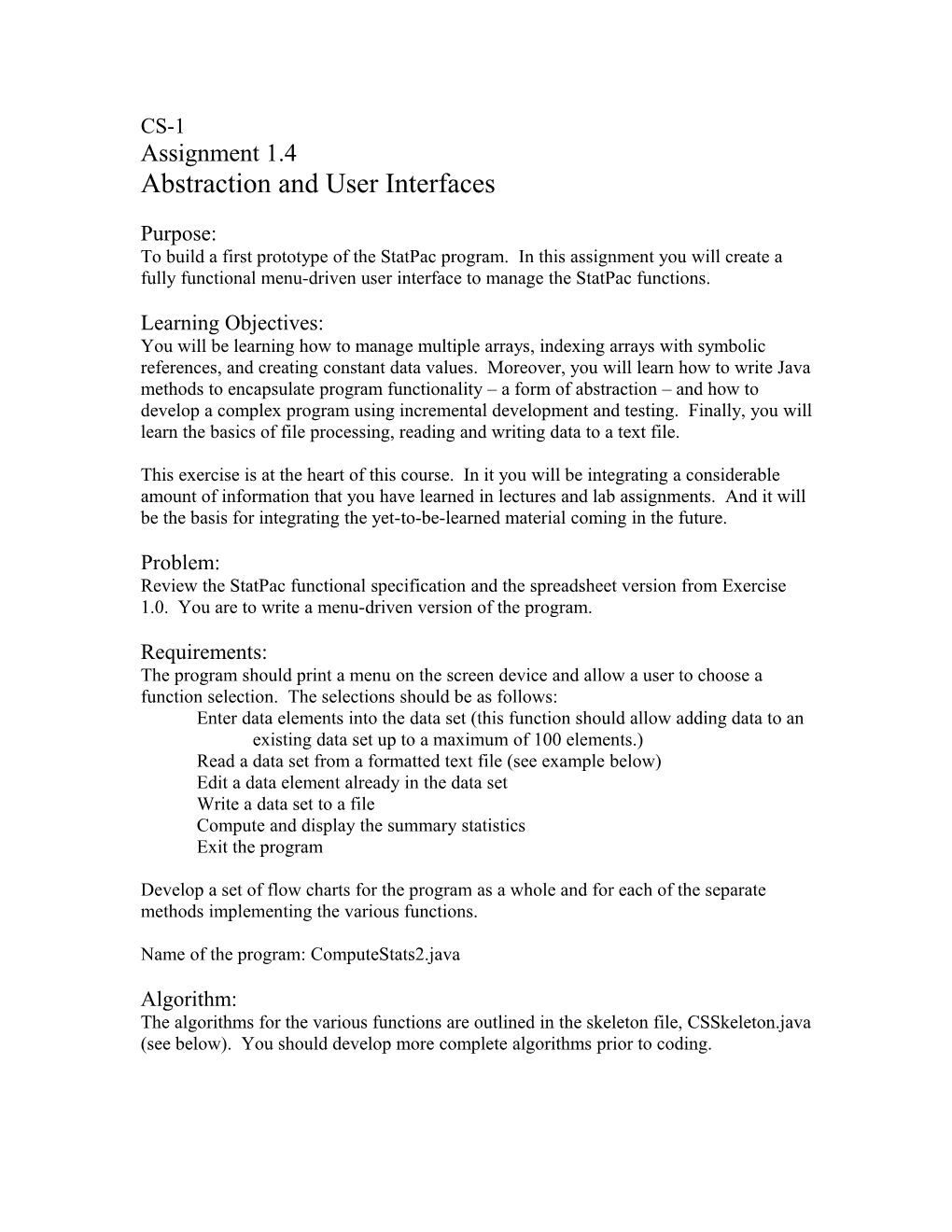 Abstraction and User Interfaces