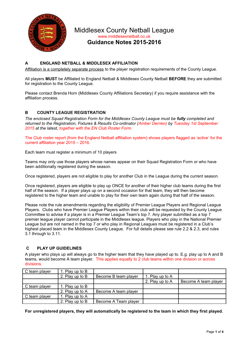 Middlesex County Netball Association Agm 21/06/07