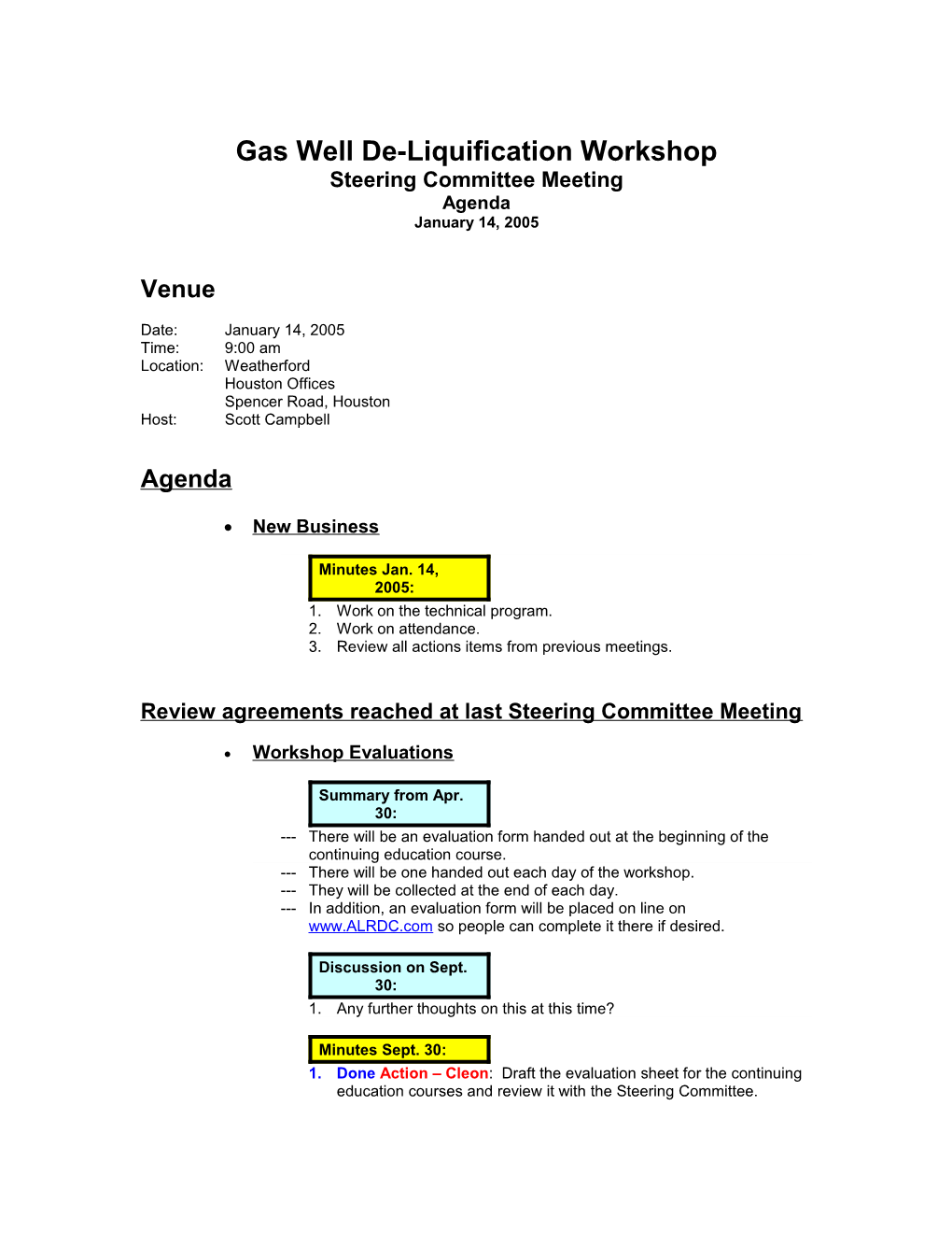 Gas Well De-Liquification Workshop