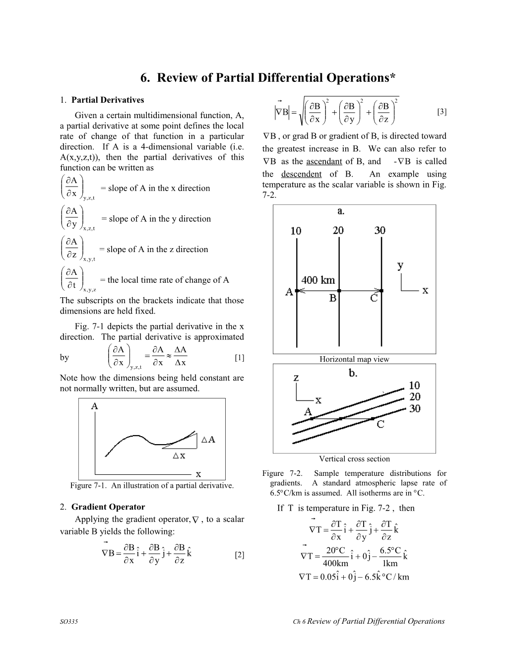 Review of Partial Differtial Operations