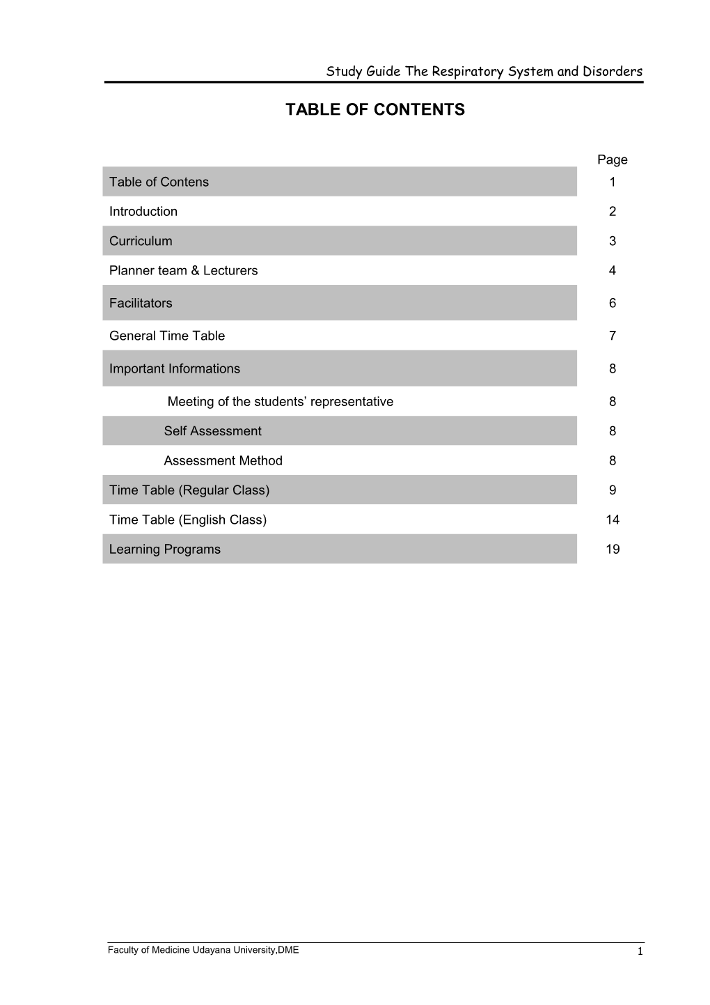 Study Guide the Respiratory System and Disorders