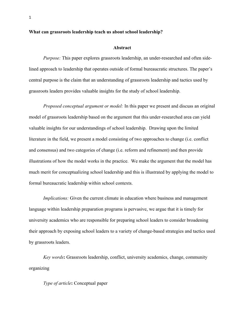 What Can Grassroots Leadership Teach Us About School Leadership?