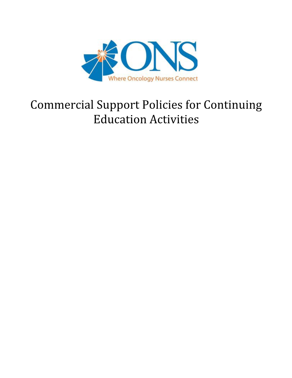 Commercial Support Policies for Continuing Education Activities