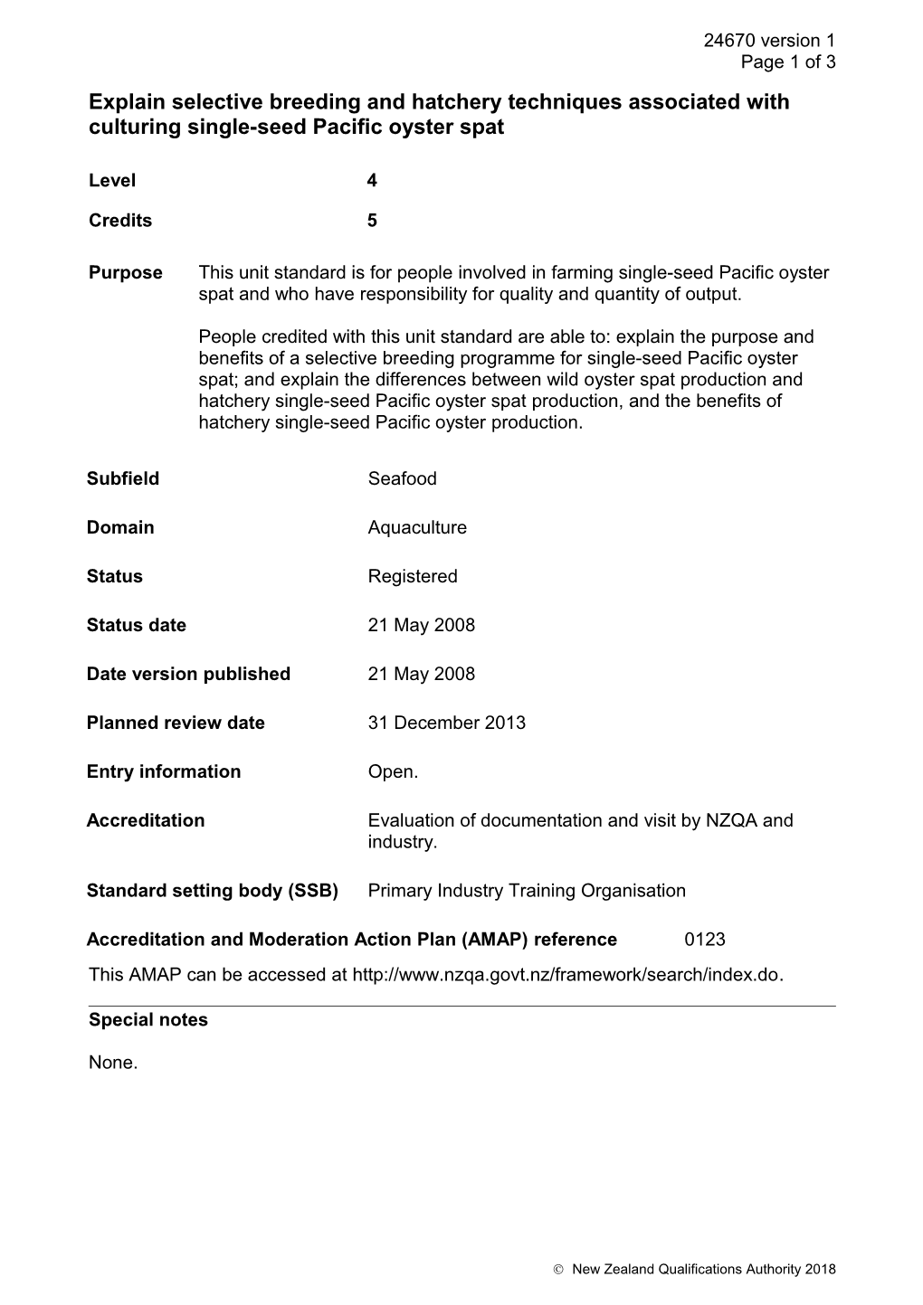 24670 Explain Selective Breeding and Hatchery Techniques Associated with Culturing Single-Seed