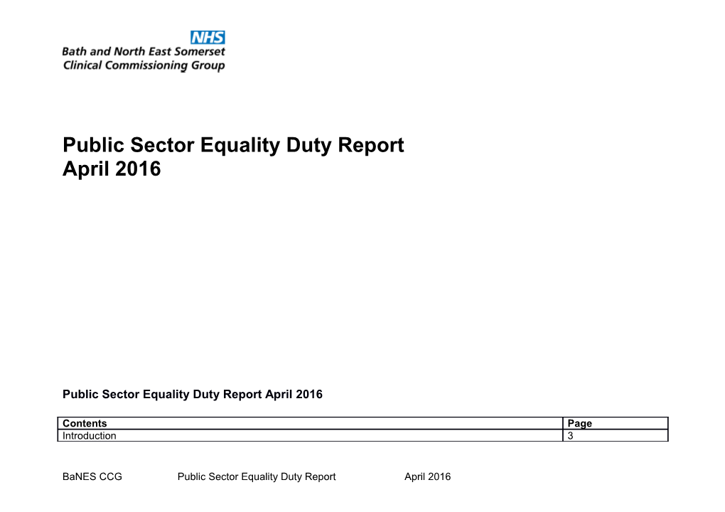 Public Sector Equality Duty Report