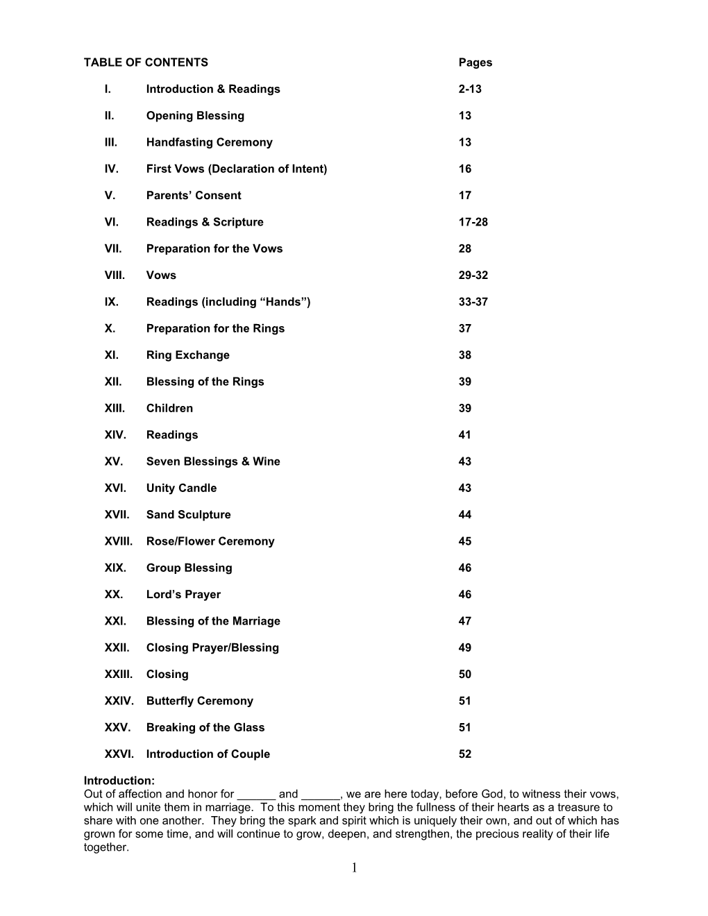 TABLE of Contentspages