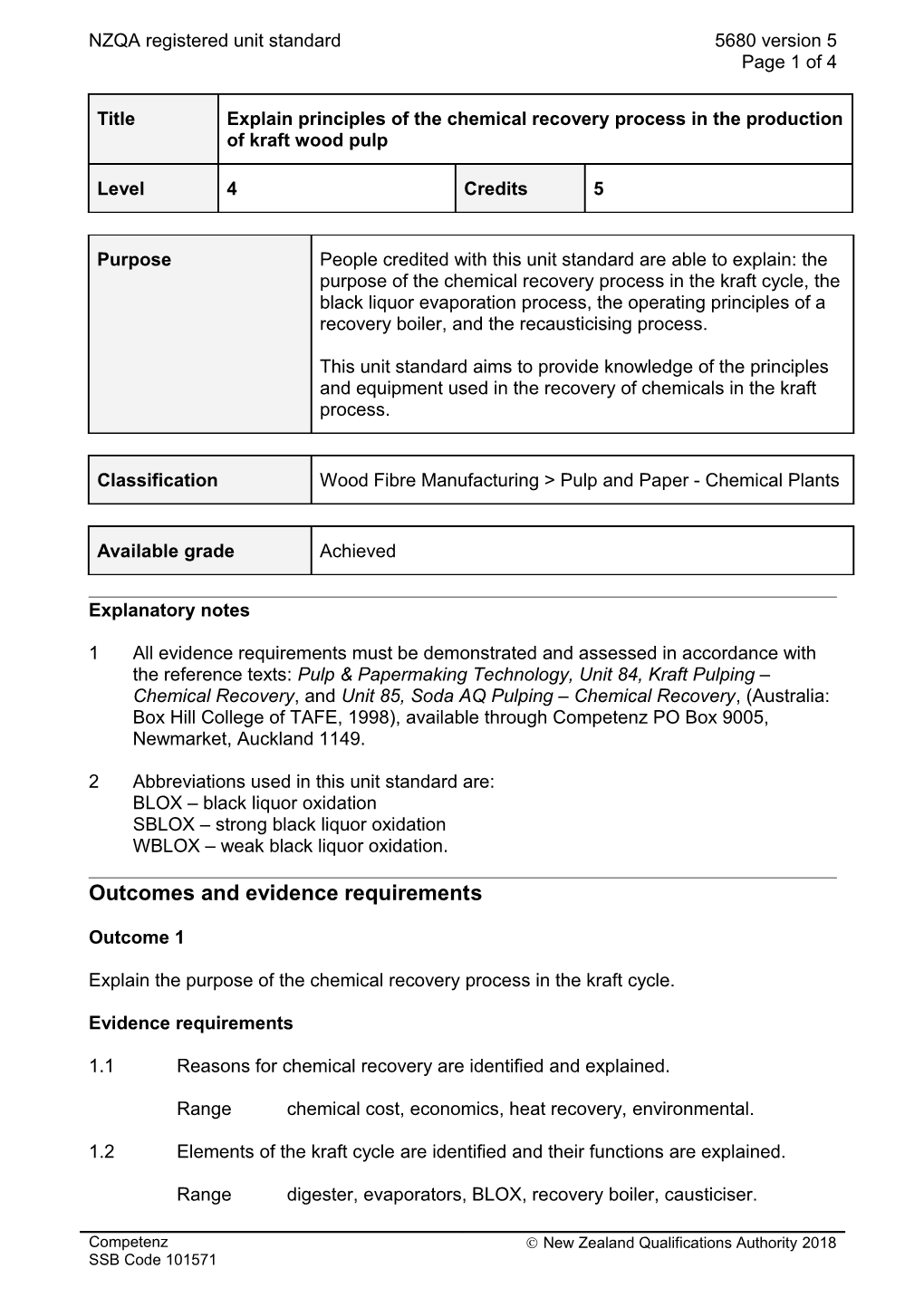 5680 Explain Principles of the Chemical Recovery Process in the Production of Kraft Wood Pulp