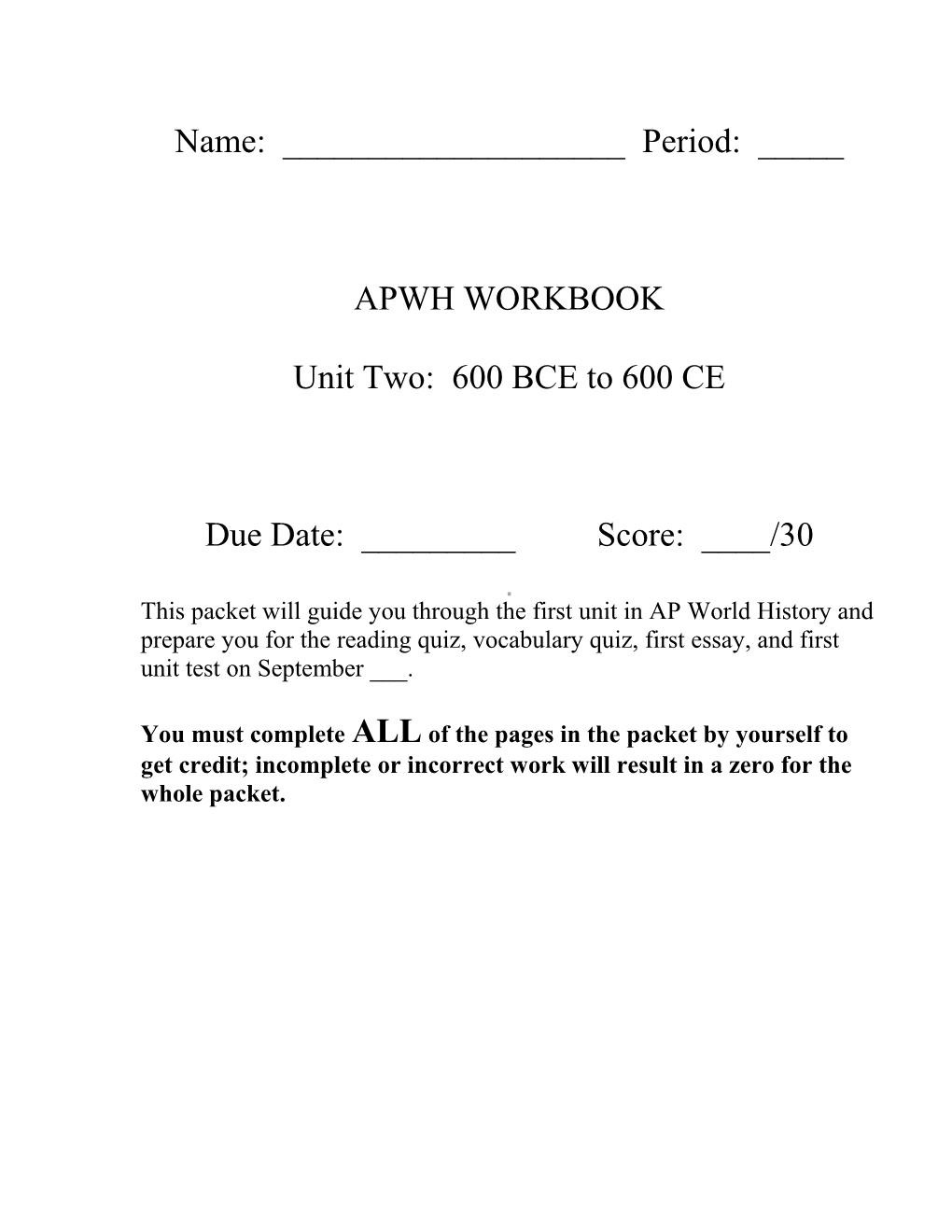 Apwh Workbook