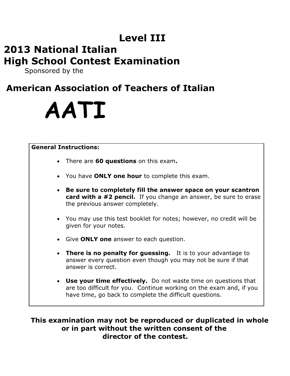 National Italian Examination