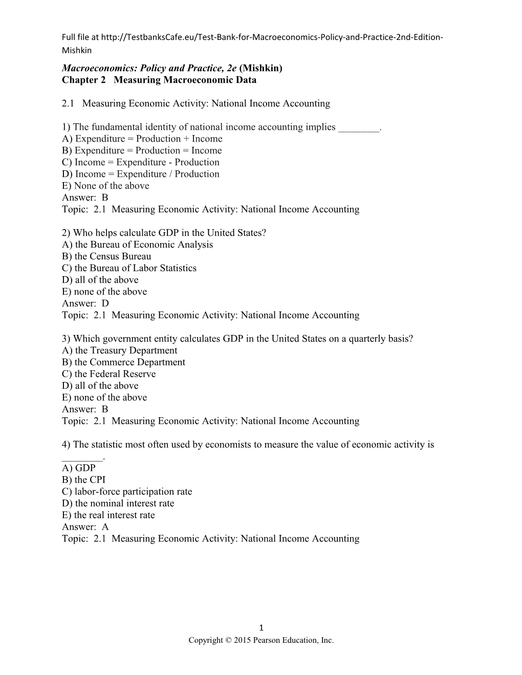 Macroeconomics: Policy and Practice, 2E (Mishkin)