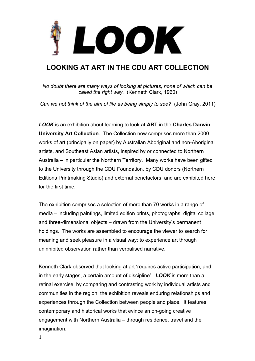 Looking at Art in the Cdu Art Collection