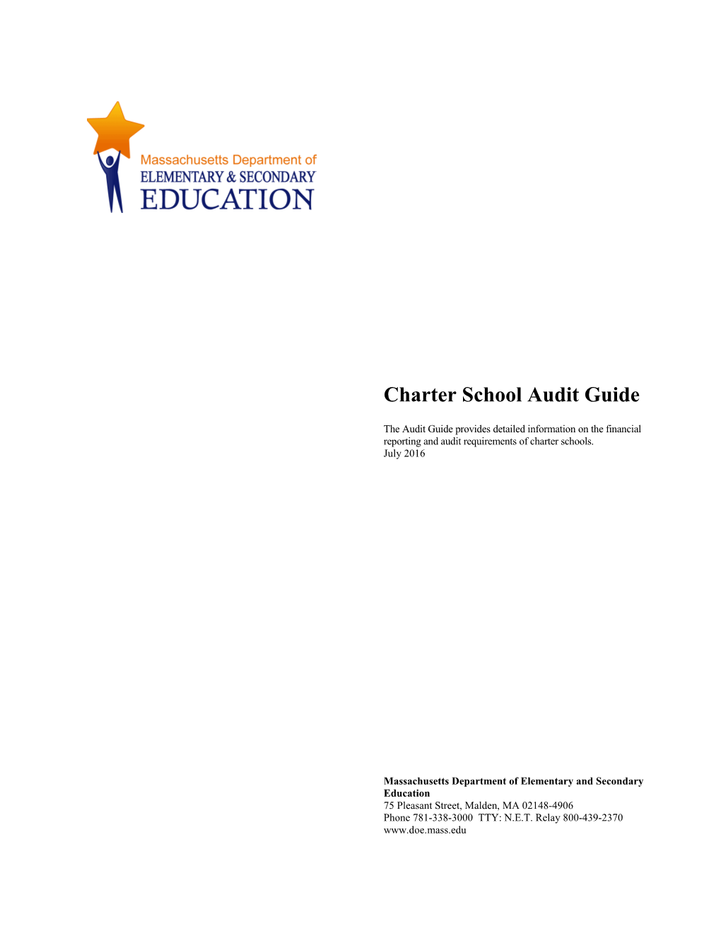 Charter School Audit Guide, July 2016
