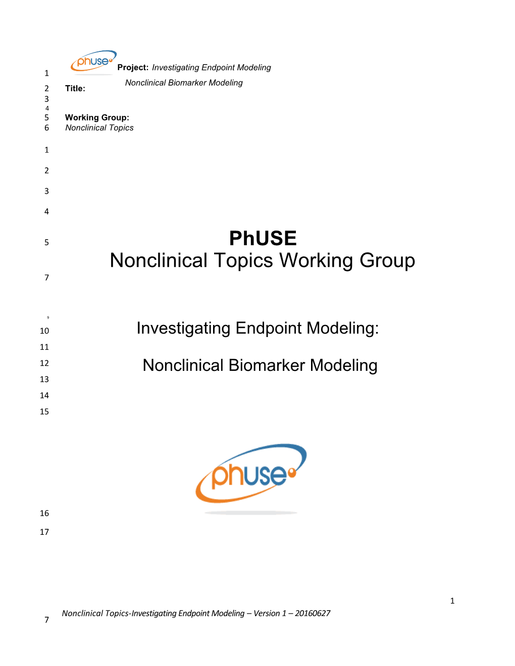 Nonclinical Topics Working Group