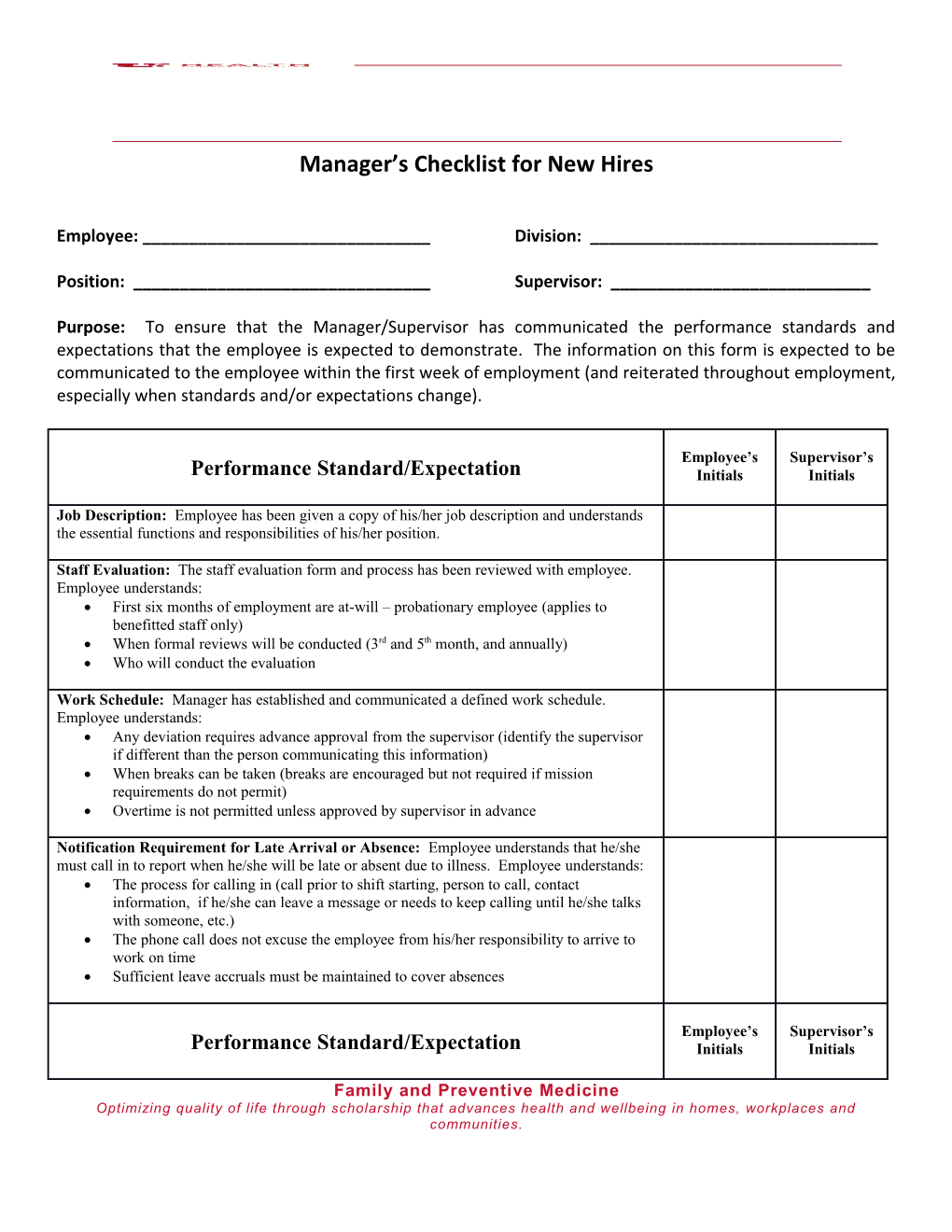 Manager S Checklist for New Hires