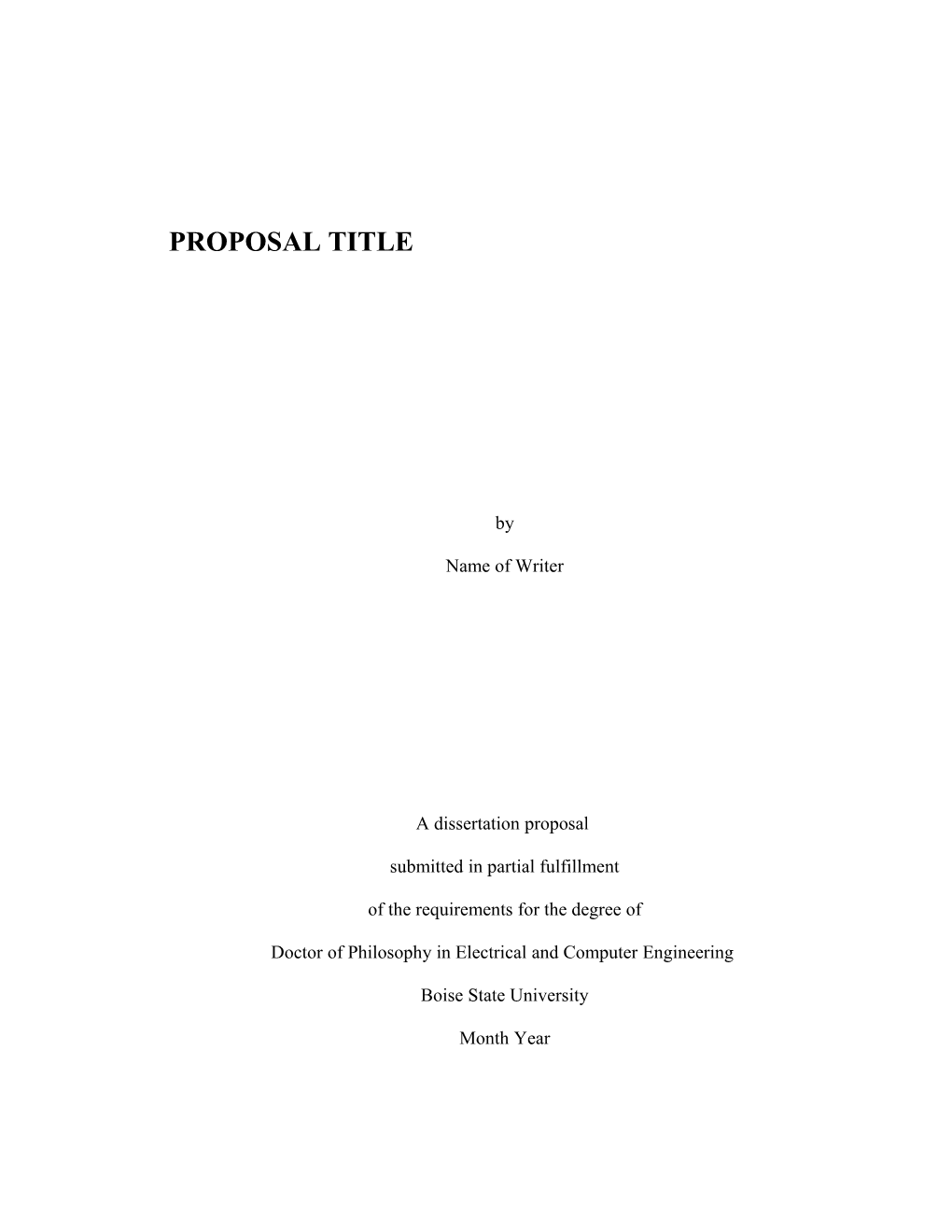 Thesis Proposal Template
