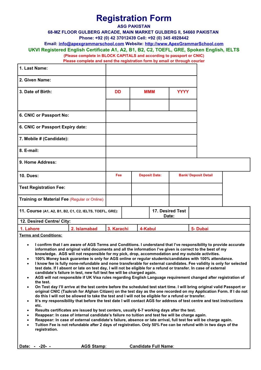 AGS International English Language Test