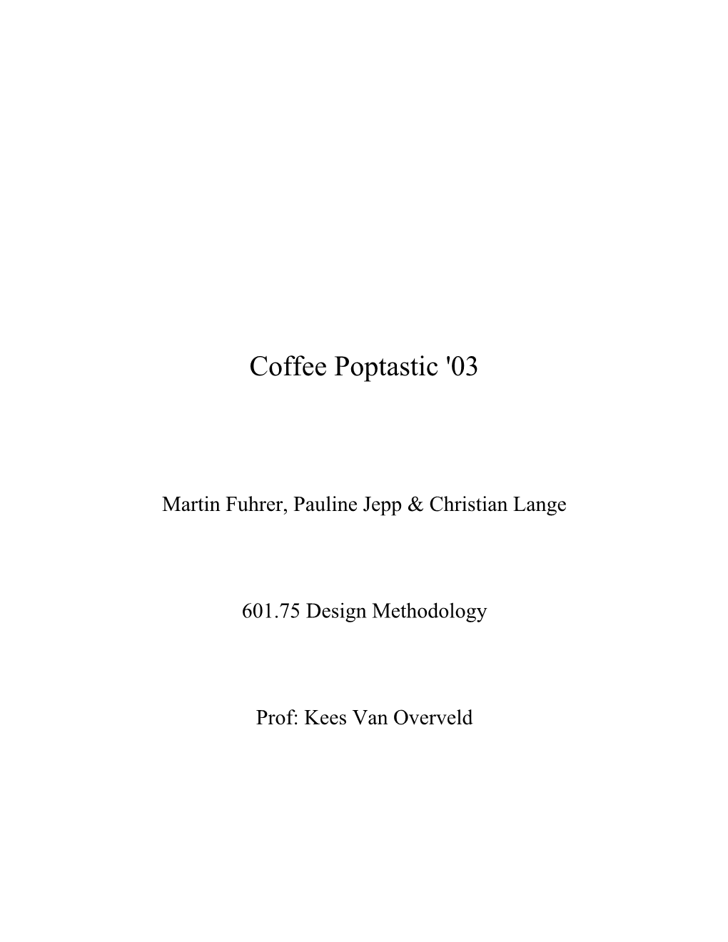 Coffee Poptastic '03