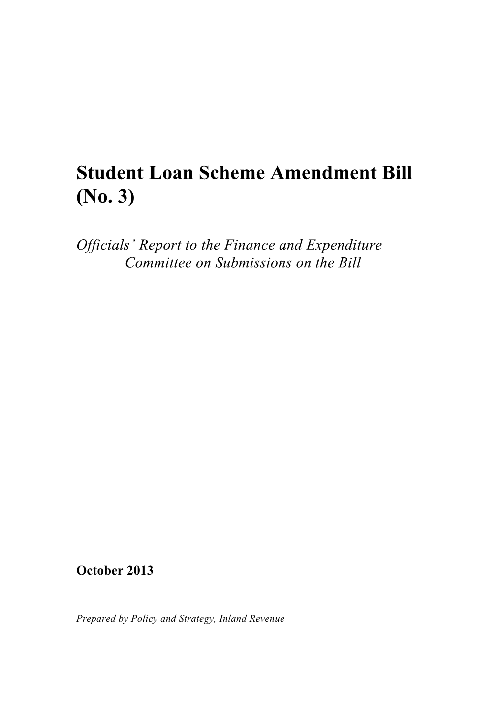 Student Loan Scheme Amendment Bill (No. 3)