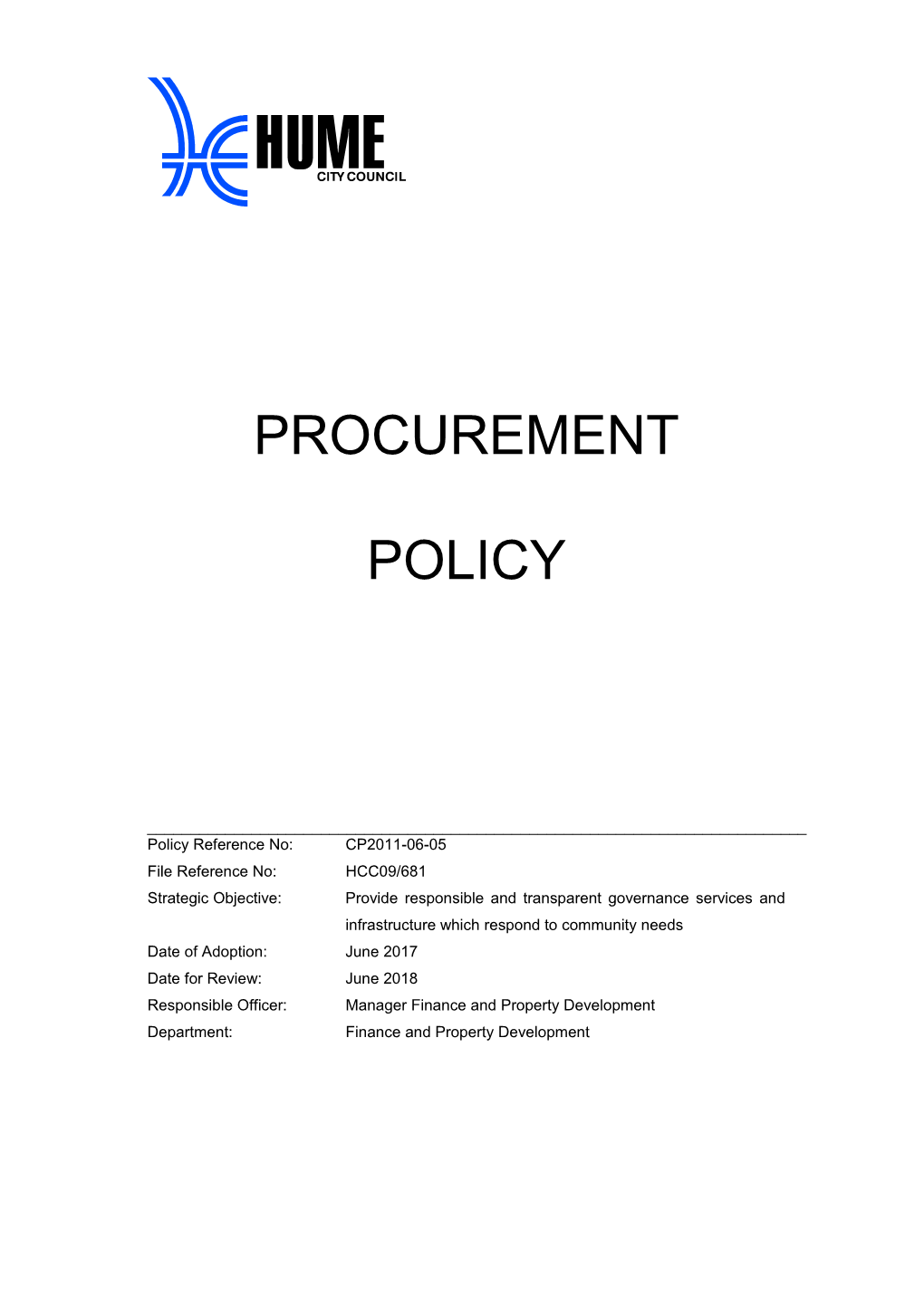 Policy Reference No:CP2011-06-05