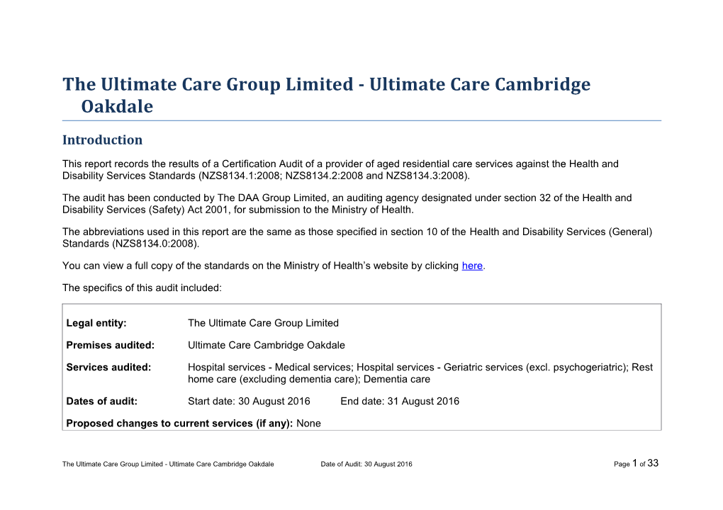 The Ultimate Care Group Limited - Ultimate Care Cambridge Oakdale