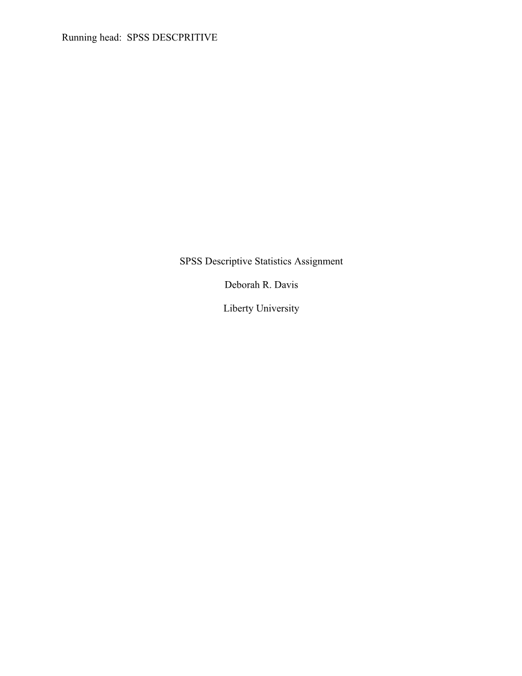 SPSS Descriptive Statistics Assignment