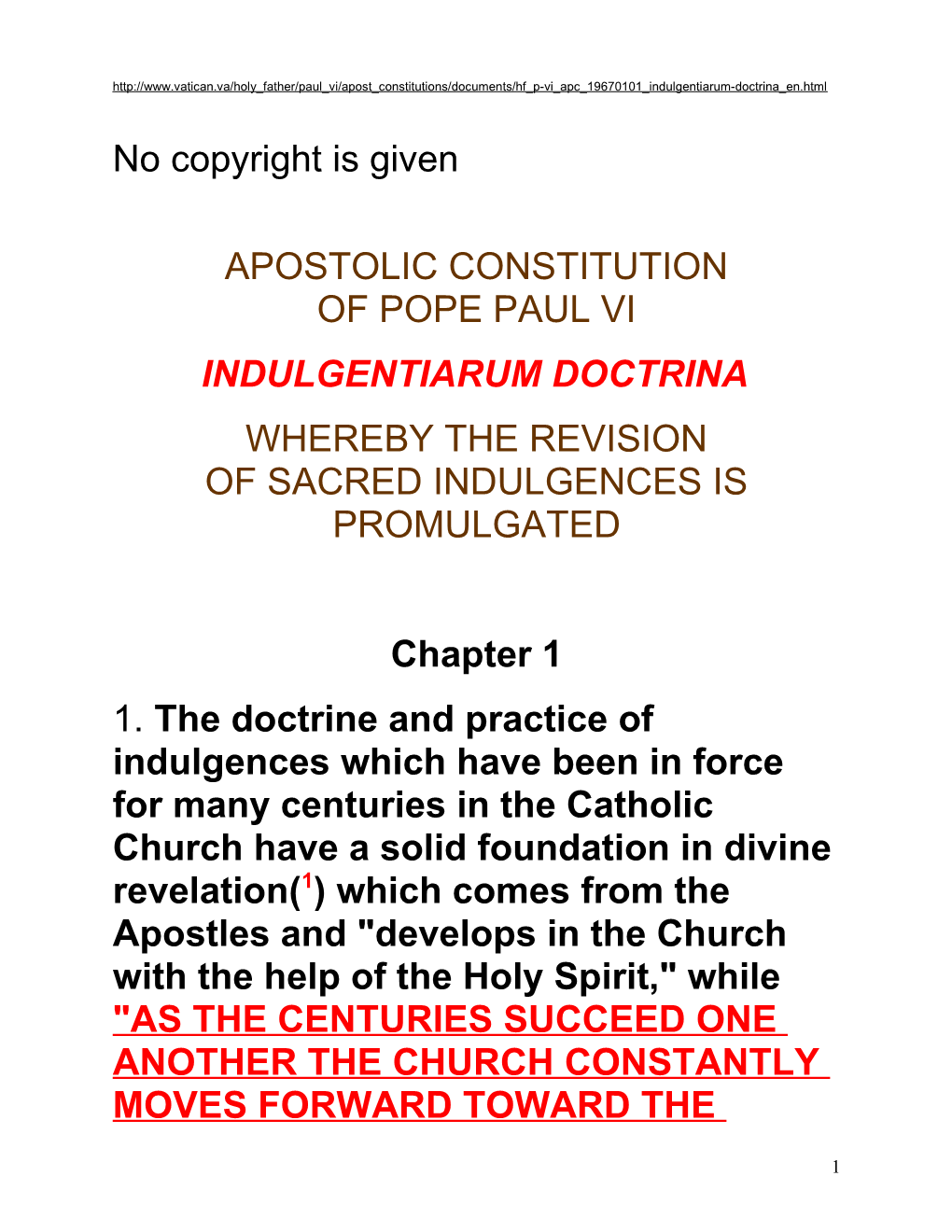 Indulgentiarum Doctrina