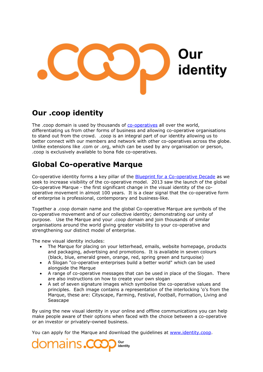 Our .Coop Identity