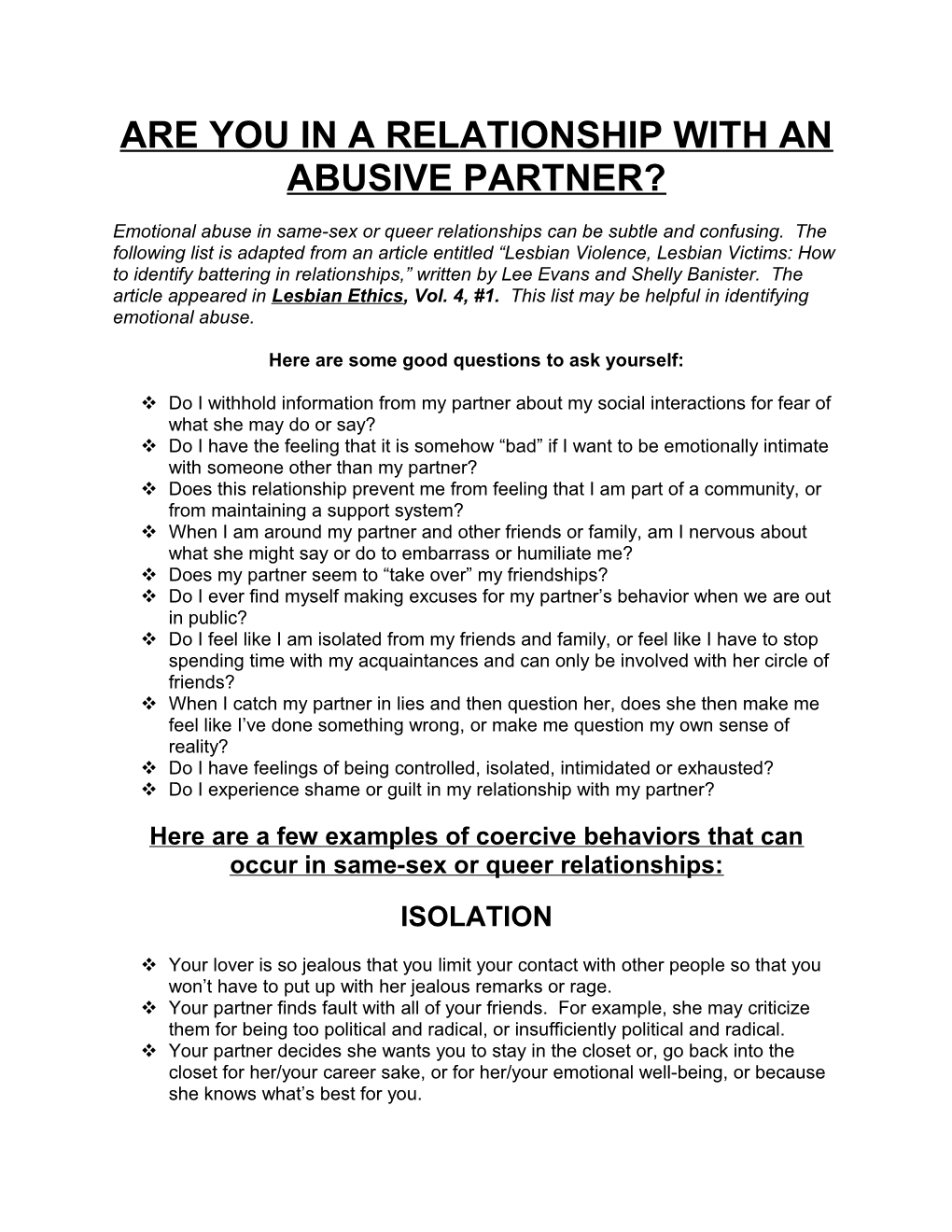 Are You in a Relationship with an Abusive Woman?