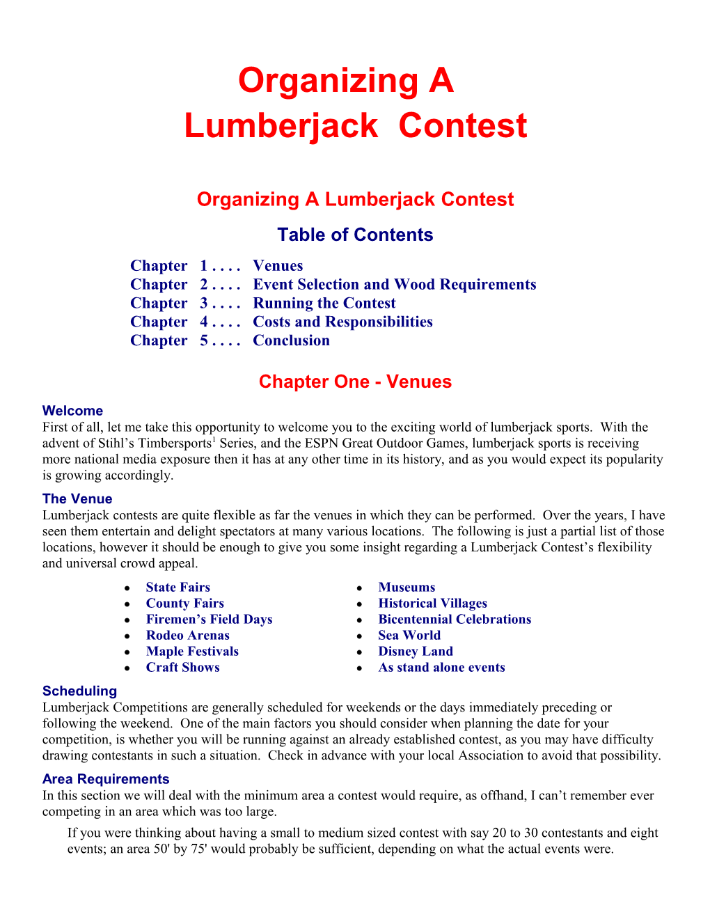 Lumberjack Contest