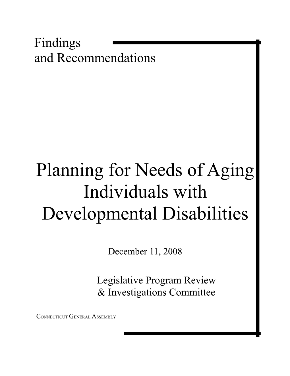 Planning for Needs of Aging Individuals with Developmental Disabilities