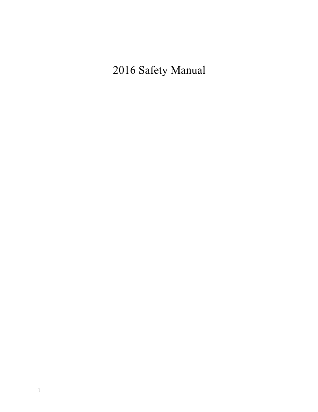 Cedar Mill Little League Safety Manual