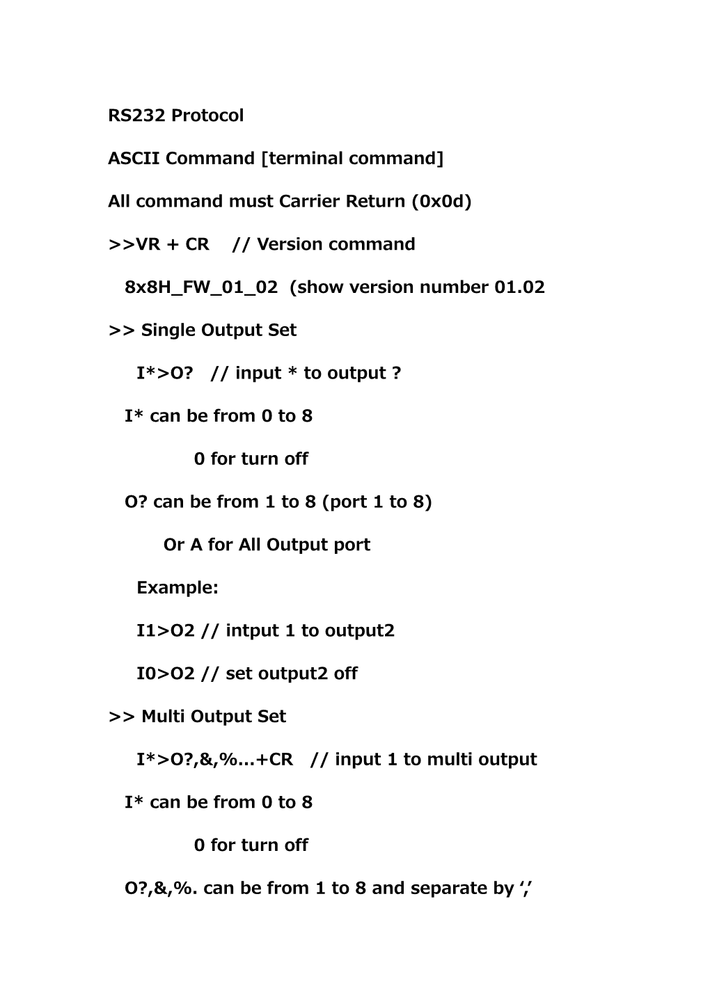 ASCII Command Terminal Command