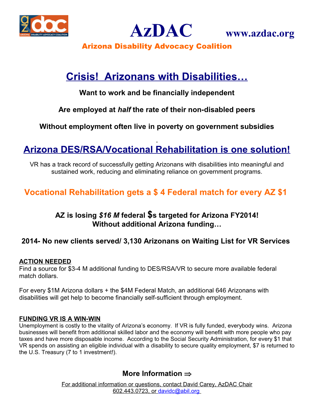 Vocational Rehab Program Fact Sheet