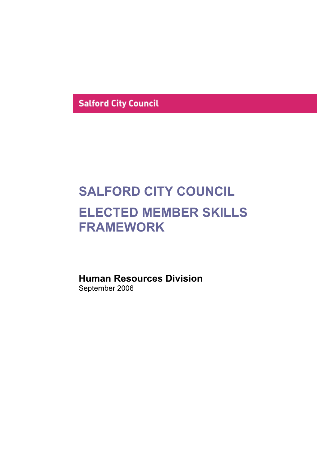 Salford Competency Framework