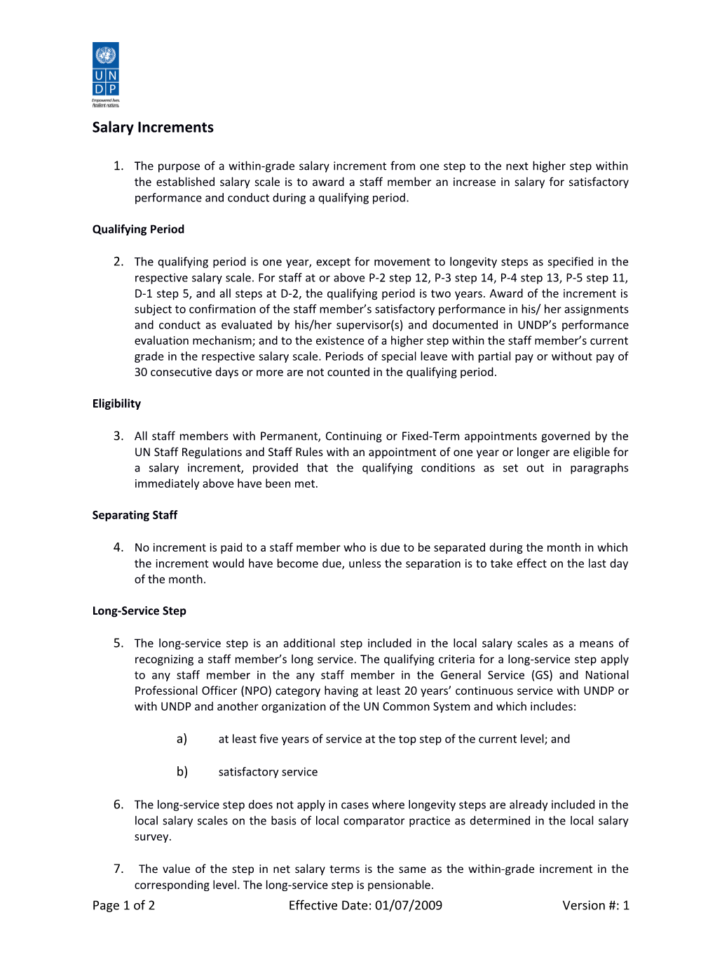 Salary Increments