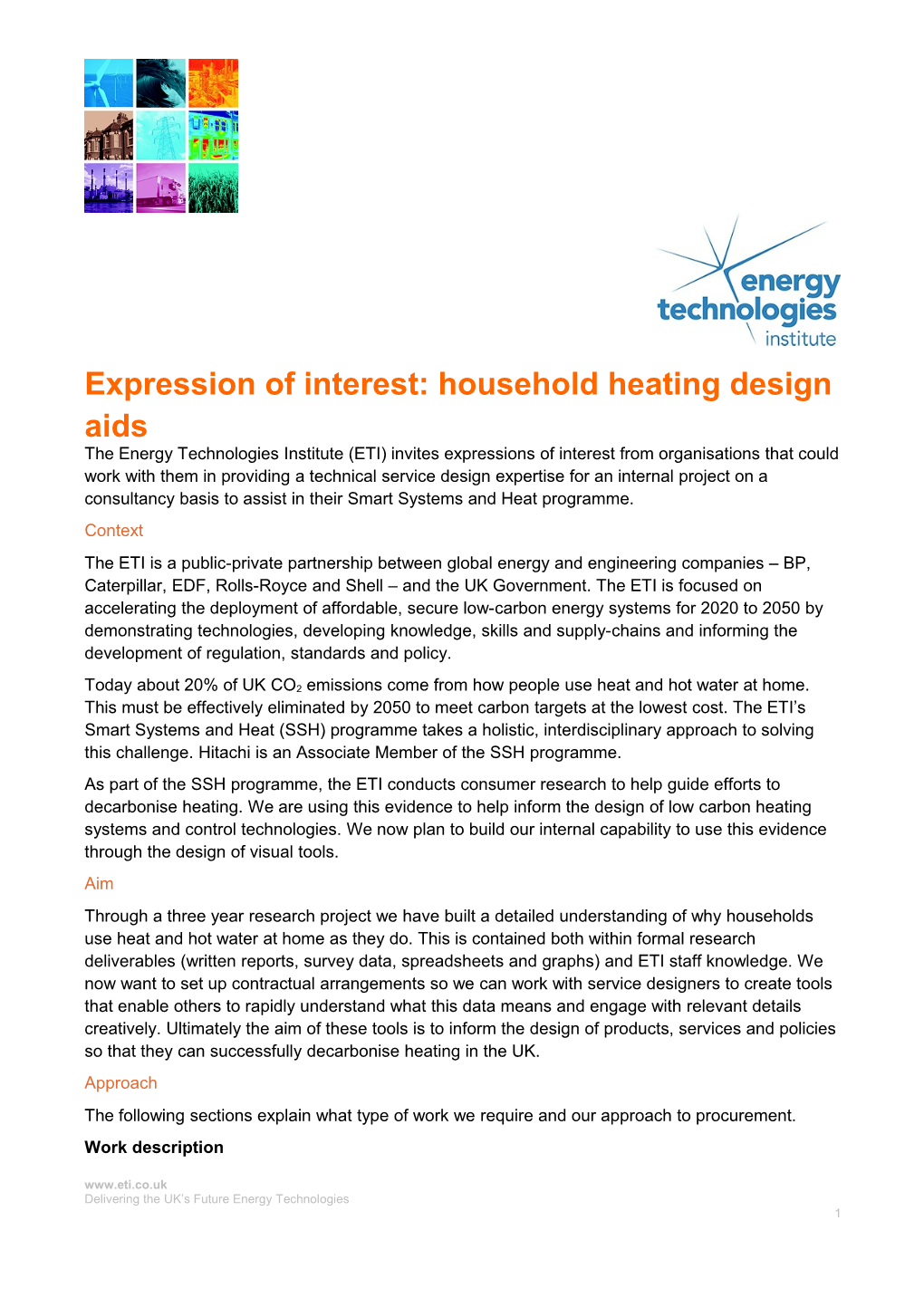 Expression of Interest: Household Heating Design Aids