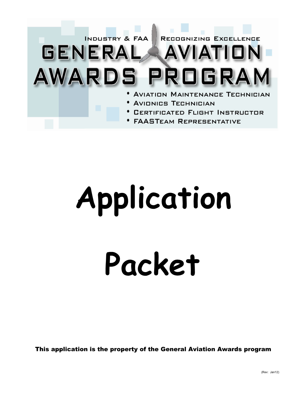 This Application Is the Property of the General Aviation Awards Program