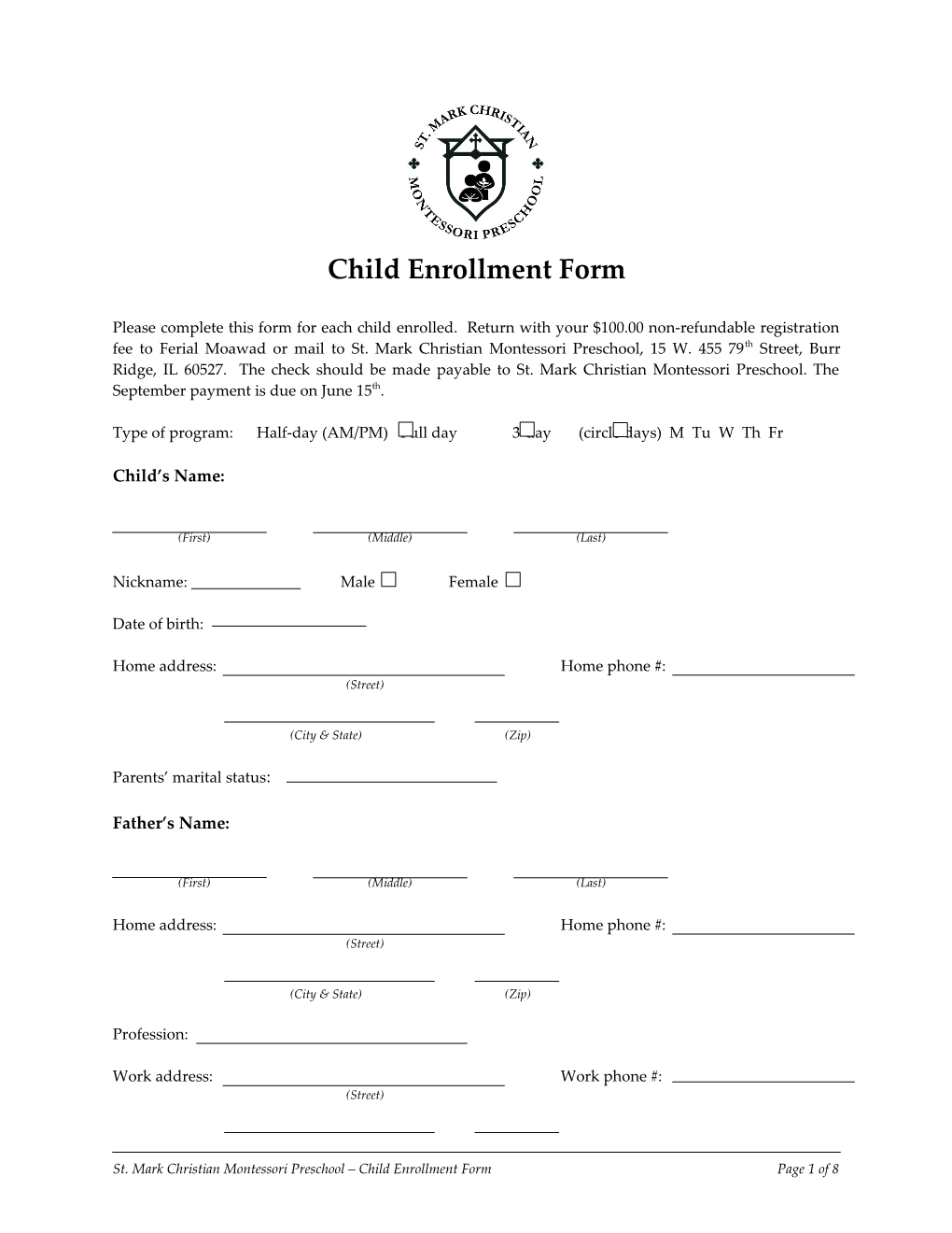 Child Enrollment Form