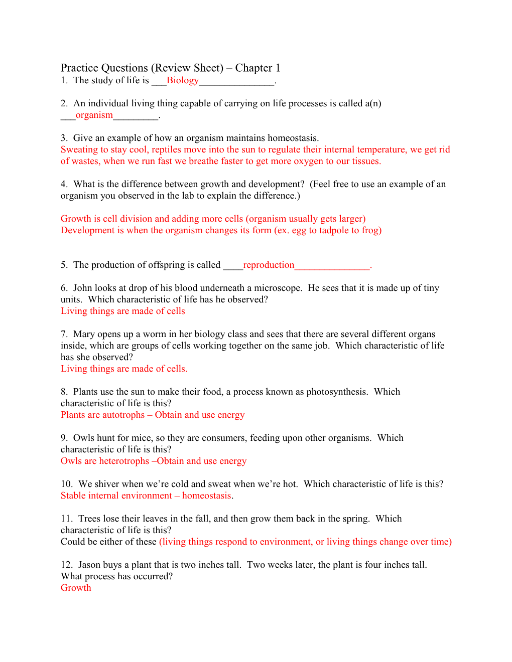 Practice Questions (Review Sheet) Chapter 1
