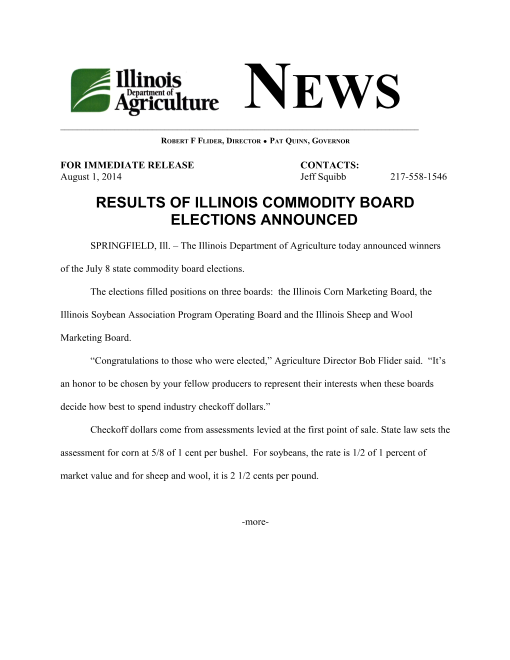 Results of Illinois Commodity Board Elections Announced